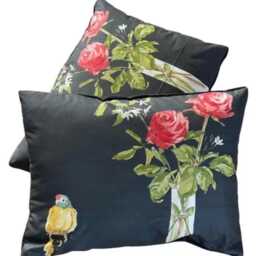 Parrot & Rose Cushion Covers Nina Campbell Printed Cotton - 16x12 - thumbnail 2