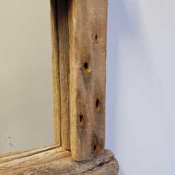 Chunky Character Dorset Driftwood Wall Hanging Mirror With Shelf 37cm Long Hand Made - thumbnail 3