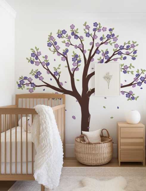 Cherry Blossom Tree Wall Decal For Nursery, Bedroom, Living Room & Office Decor - image 1