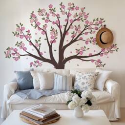 Cherry Blossom Tree Wall Decal For Nursery, Bedroom, Living Room & Office Decor - thumbnail 2