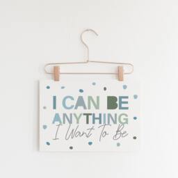 Boys Muted Blue Nursery Prints, Affirmation Children's Motivational Bedroom Playroom Wall Art - thumbnail 2