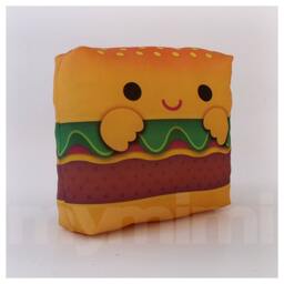 Kawaii Hamburger Pillow Handmade Food Plush, Kids Room Decor - 7x7 - thumbnail 2