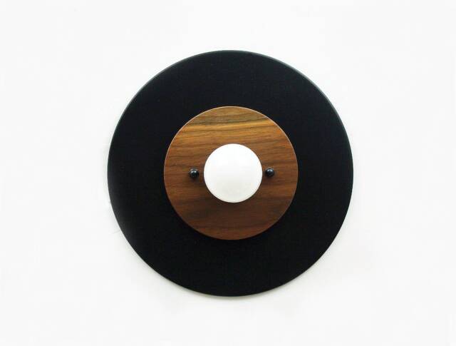 Walnut Black Modern Sconce Light Lighting Wooden Wall Lamp Bedside Kitchen Vanity - image 1