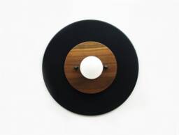 Walnut Black Modern Sconce Light Lighting Wooden Wall Lamp Bedside Kitchen Vanity - thumbnail 1