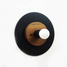 Walnut Black Modern Sconce Light Lighting Wooden Wall Lamp Bedside Kitchen Vanity - thumbnail 2