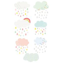 Patterned Cloud Fabric Wall Stickers - Repositionable Decals - thumbnail 2