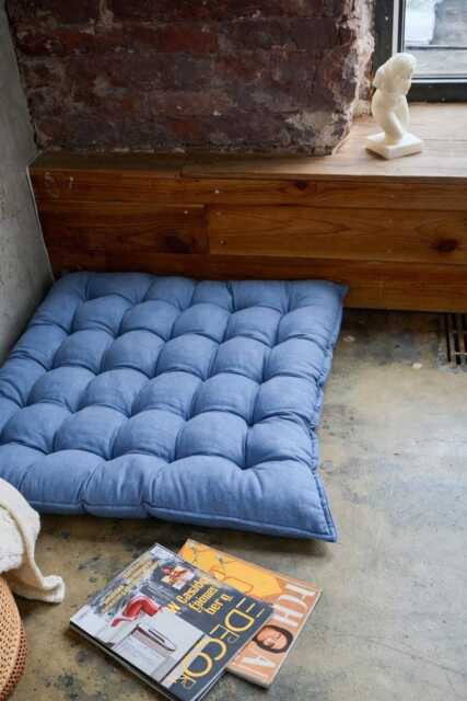 Large Floor Pillow, Daybed Cushion, Linen Floor Reading Nook Futon Pillow - image 1