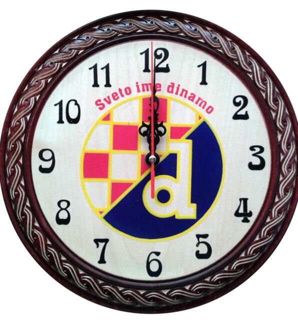 Dinamo Zagreb, Croatian Clock, Wooden, Handcrafted, 27cm - image 1