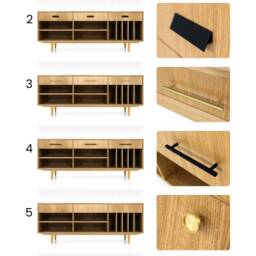 Mid-Century Sideboard, Dresser, Commode, Credenza Made Of Oak Vaneer - Livlo D-S07 - thumbnail 3