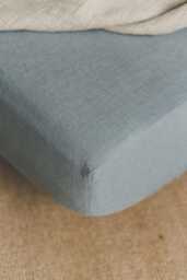 Breathable Linen Fitted Sheet With Deep Pockets - Handmade Natural Bedding, Soft Fitted Sheet For Modern Homes & Relaxed Bedroom Styles - thumbnail 1