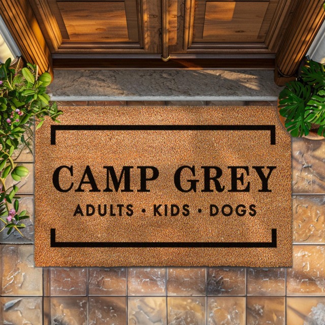 Personalized Family Name Camp Doormat - Custom Welcome Mat Funny Gift Housewarming Gifts - image 1