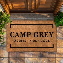 Personalized Family Name Camp Doormat - Custom Welcome Mat Funny Gift Housewarming Gifts - thumbnail 1