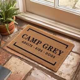 Personalized Family Name Camp Doormat - Custom Welcome Mat Funny Gift Housewarming Gifts - thumbnail 2