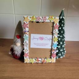 Wooden Christmas Star Button Photo Frame 4 X 6 Inches - thumbnail 3