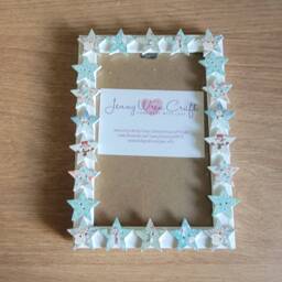 Wooden Christmas Star Button Photo Frame 4 X 6 Inches - thumbnail 4