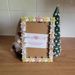 Wooden Christmas Star Button Photo Frame 4 X 6 Inches - thumbnail 2