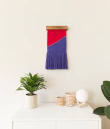Handwoven Wool & Cotton Wall Tapestry Modern Art Deco Hanging