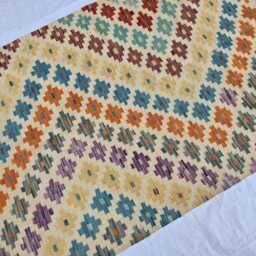 Handwoven Afghan Kilim Rug Geometric Wool Flatweave, Boho Decor - 5.5 X 3.8 Ft - thumbnail 3