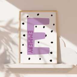 Set Of 3, Girls Bedroom Decor, Personalised, Playroom Prints, Purple, Rainbow Wall Art, Nursery - thumbnail 3