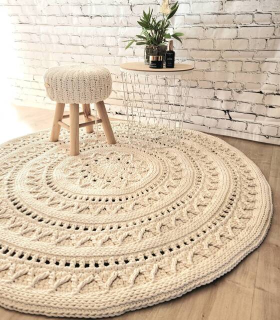 Handmade Children's Room Rug, Round, Handcrafted, Decor, Living Christening Gift Idea - image 1