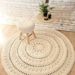 Handmade Children's Room Rug, Round, Handcrafted, Decor, Living Christening Gift Idea - thumbnail 2