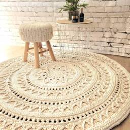 Handmade Children's Room Rug, Round, Handcrafted, Decor, Living Christening Gift Idea - thumbnail 3