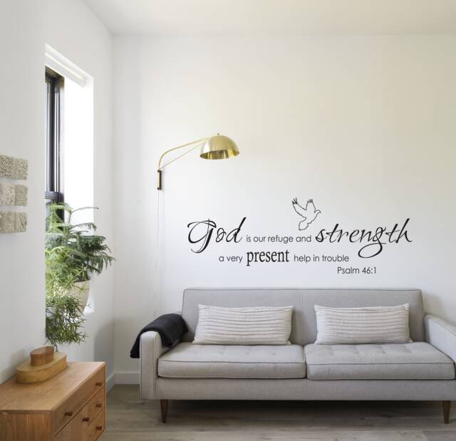 God Is Our Refuge & Strength - Inspirational Wall Sticker Contemporary Vinyl Decal Religeous - image 1
