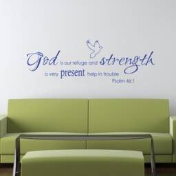 God Is Our Refuge & Strength - Inspirational Wall Sticker Contemporary Vinyl Decal Religeous - thumbnail 2