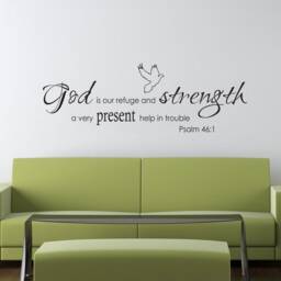 God Is Our Refuge & Strength - Inspirational Wall Sticker Contemporary Vinyl Decal Religeous - thumbnail 3