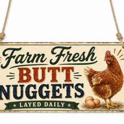 Farmhouse Chicken Metal Sign Humorous Hen Coop Kitchen Wall Decor Cpt127 - thumbnail 2