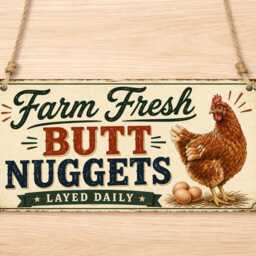 Farmhouse Chicken Metal Sign Humorous Hen Coop Kitchen Wall Decor Cpt127 - thumbnail 3