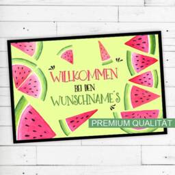 Dreckspatz?? Floor Mat Melon With Your Name Or Text Non-Slip - Washable High-Quality Outdoor Area Dirt Trap Door - thumbnail 2