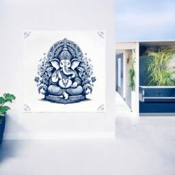 Ganesha, Tile, Delft Blue, Ganesh, Kitchen Bathroom Wall Art, Ceramic, Backsplash, Tiles, Home Deco, Housewarming - thumbnail 3