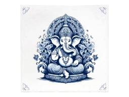 Ganesha, Tile, Delft Blue, Ganesh, Kitchen Bathroom Wall Art, Ceramic, Backsplash, Tiles, Home Deco, Housewarming
