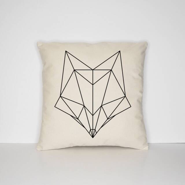 Geometric Fox Pillow Case Modern Minimalist Animal Cushion Cover - image 1
