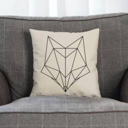 Geometric Fox Pillow Case Modern Minimalist Animal Cushion Cover - thumbnail 2