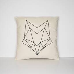 Geometric Fox Pillow Case Modern Minimalist Animal Cushion Cover - thumbnail 1