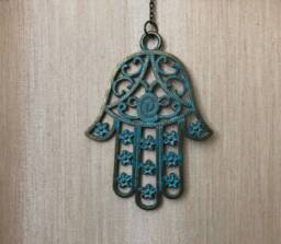 Hamsa Wall Decor, Housewarming Gift, Turquoise Pendant, Evil Eye Home Protection, Decor Judaica, Jewish Fatima Hand Art