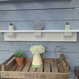 Wooden Mantel Shelf With Small Corbels Over Oven Fireplace Hallway Storage Bespoke Sizes Hand Painted - thumbnail 3