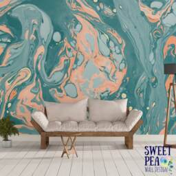 Santa Monica Paint Swirl Wall Mural Abstract Marble Removable Wallpaper