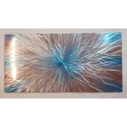 Nova. Modern Abstract Metal Wall Art, Copper, Teal & Silver. Indoor/Outdoor Decor - thumbnail 3
