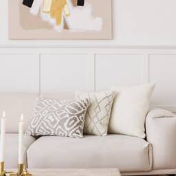 Tufted Diamond Throw Pillow Cover Off White Plush Woven Fabric - 18x18 Inch - thumbnail 4
