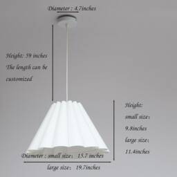 Handmade White Fabric Pleated Pendant Lighting For Home Decor-10# - thumbnail 2