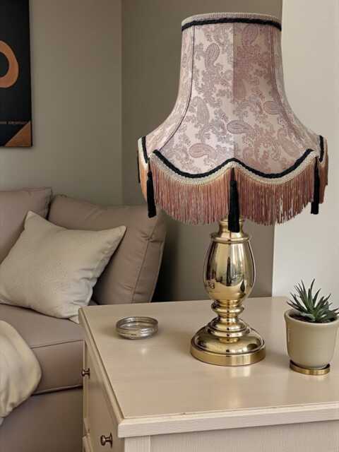Antique Gold Paisley Fabric Lampshade Handmade in The UK For Table & Floor Standard Lamp Shades, Ceiling Lights, Clip On Wall Lights - image 1