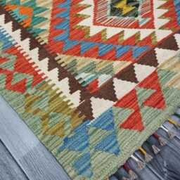 Classic Rug, Handmade Artisan Afghan Turkish Scandinavian Navajo Bohemian Wool Flatweave Multicolour Kilim Rug 171x98 cm - thumbnail 2