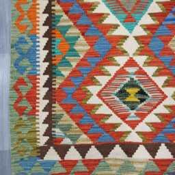 Classic Rug, Handmade Artisan Afghan Turkish Scandinavian Navajo Bohemian Wool Flatweave Multicolour Kilim Rug 171x98 cm - thumbnail 4
