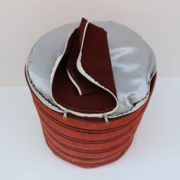 Handmade Kilim Pouf, Wool Ottoman Footstool, 45x45 cm - thumbnail 4