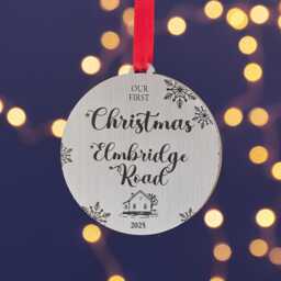 First Christmas New Home Silver Or Gold Tree Decoration- Couples First Tree Decoration - thumbnail 3