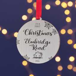 First Christmas New Home Silver Or Gold Tree Decoration- Couples First Tree Decoration - thumbnail 4