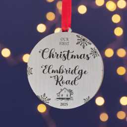 First Christmas New Home Silver Or Gold Tree Decoration- Couples First Tree Decoration - thumbnail 2